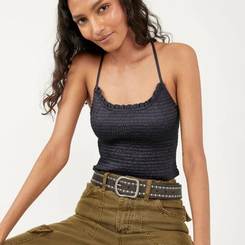 Free People Right On Time Cami Intimately Black Top NWT